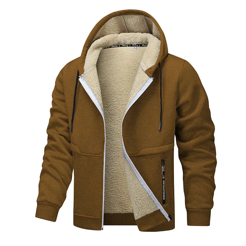Winter Fleece Sweatshirt Casual Thick Warm Sherpa Lined Hoodie