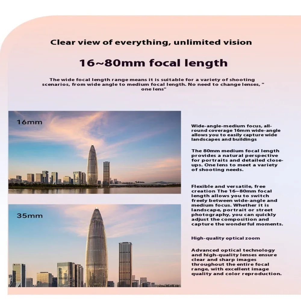 Optical Digital Micro Single Camera Student Live Vlog 5K Ultra High-Definition With Wide Angle