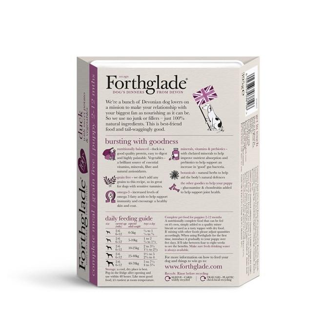 Forthglade Complete Meal Grain Free Duck with sweet potato & vegetables natural wet dog food (18x395g)