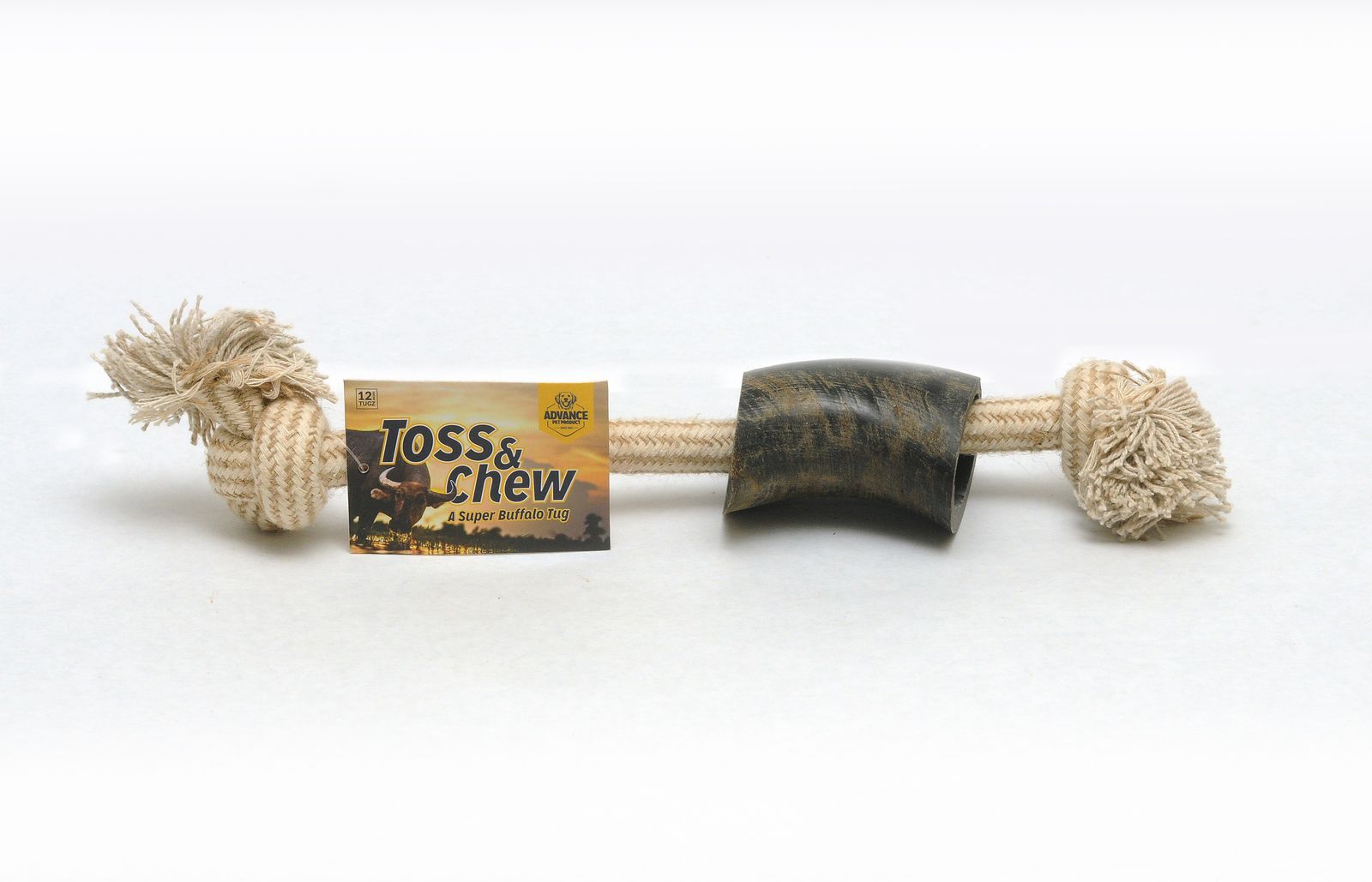 Natural Dog Chew Toy with Water Buffalo Horns – Durable Rope Toy for Aggressive Chewers – Long-Lasting & All-Natural – 4 Sizes Available