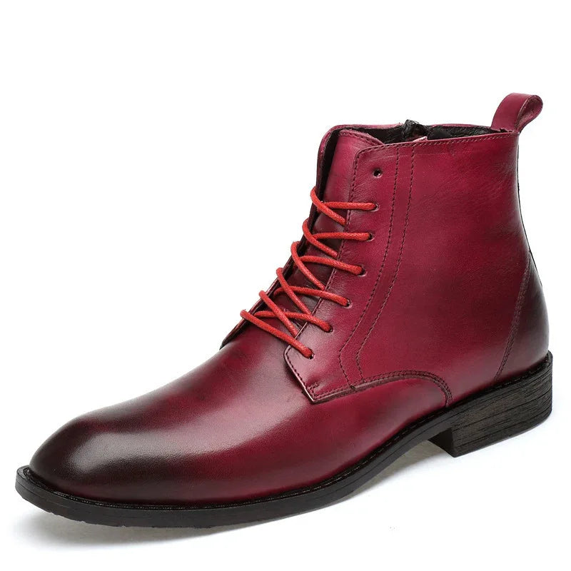 Winter Men's High-Top Business Leather Shoes Martin Boots Top Layer Cowhide Boots