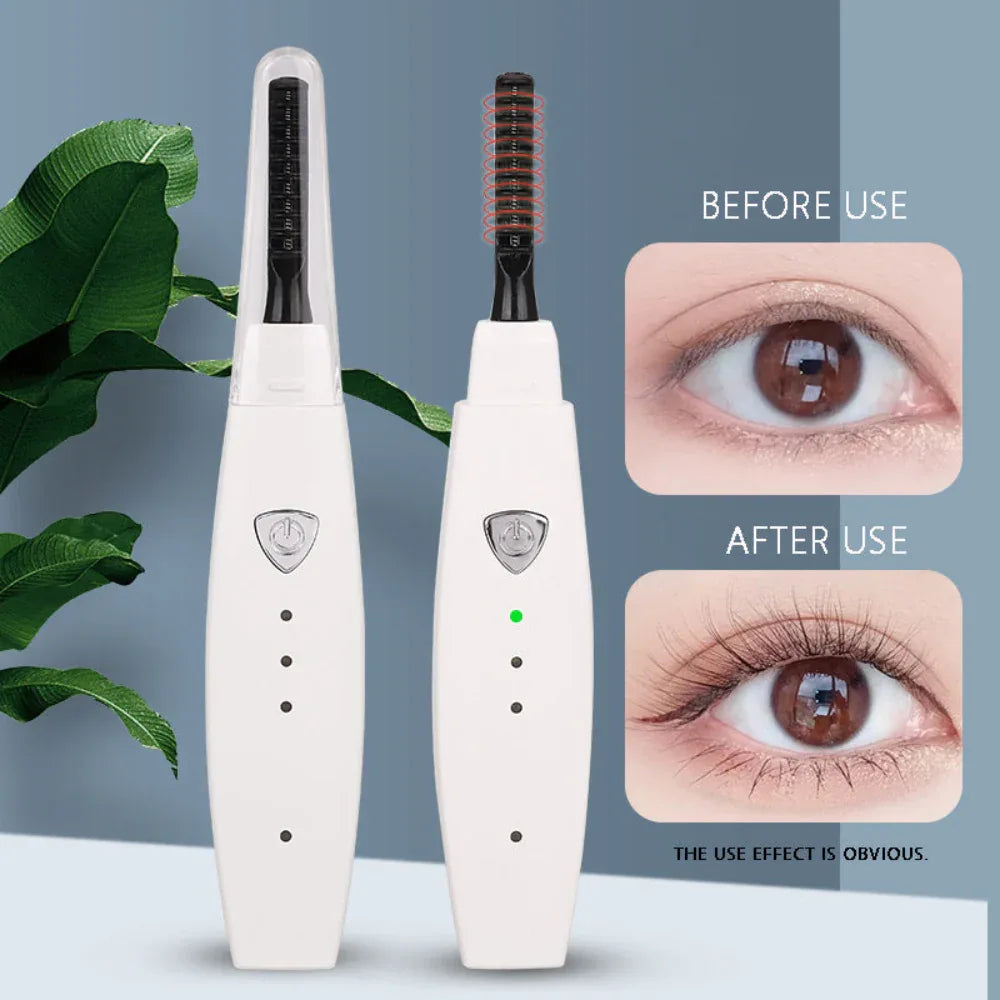 Electric Quick Heated USB Rechargeable Eyelash Curler Long Lasting Makeup Tool