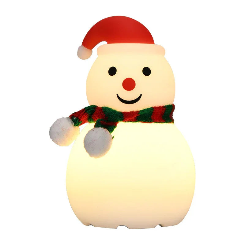 Christmas Snowman Night Light Silicone Bluetooth Audio Small Night Lamp