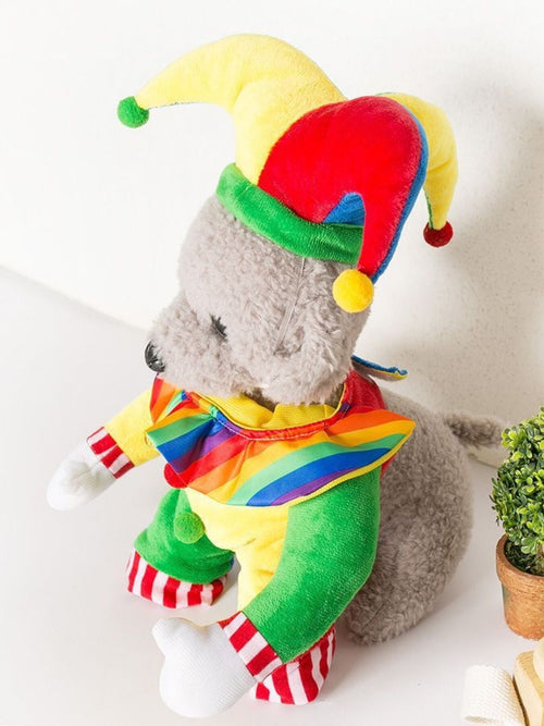 Colorful Clown Pet Jumpsuit with Hat