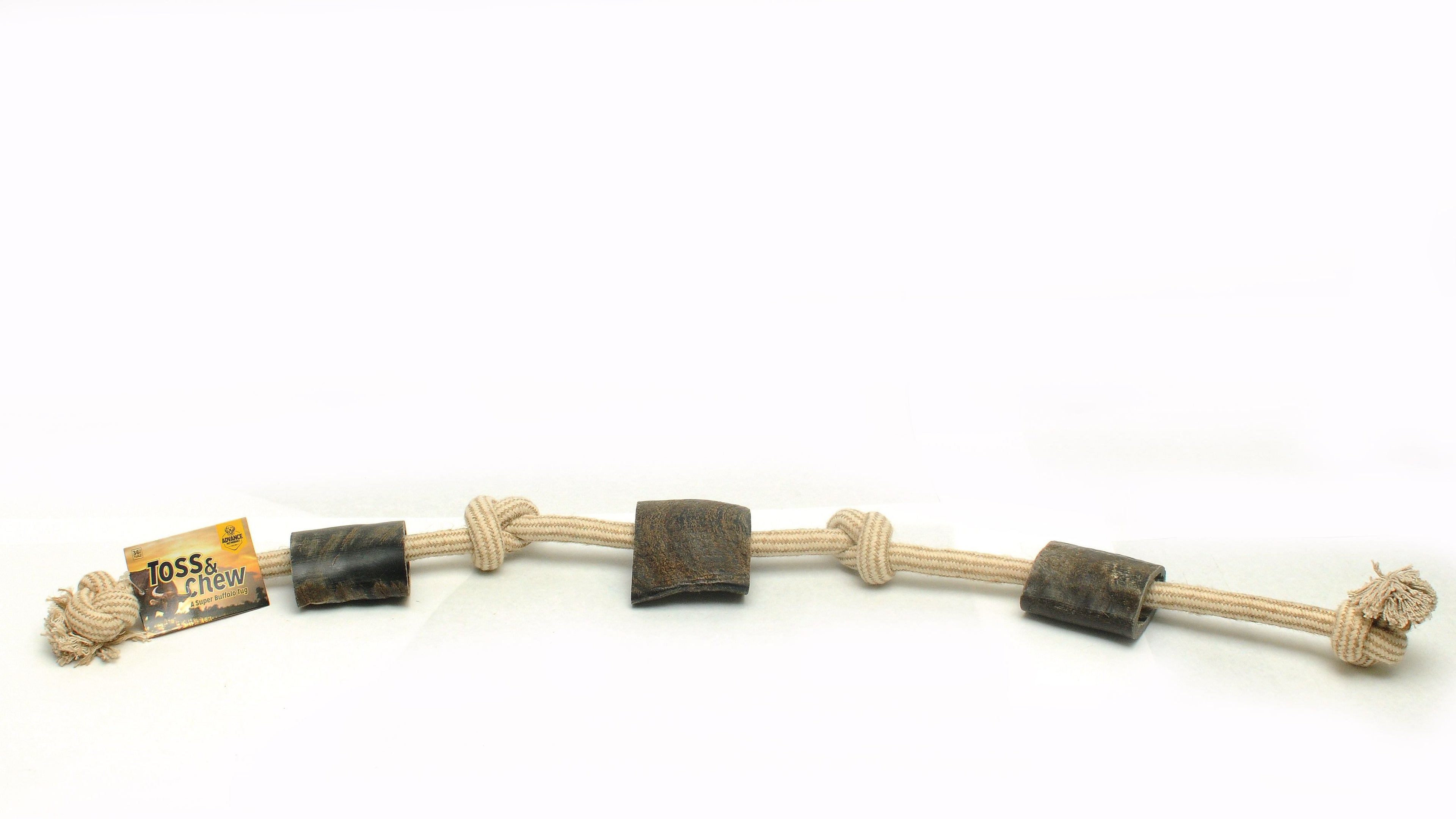Natural Dog Chew Toy with Water Buffalo Horns – Durable Rope Toy for Aggressive Chewers – Long-Lasting & All-Natural – 4 Sizes Available