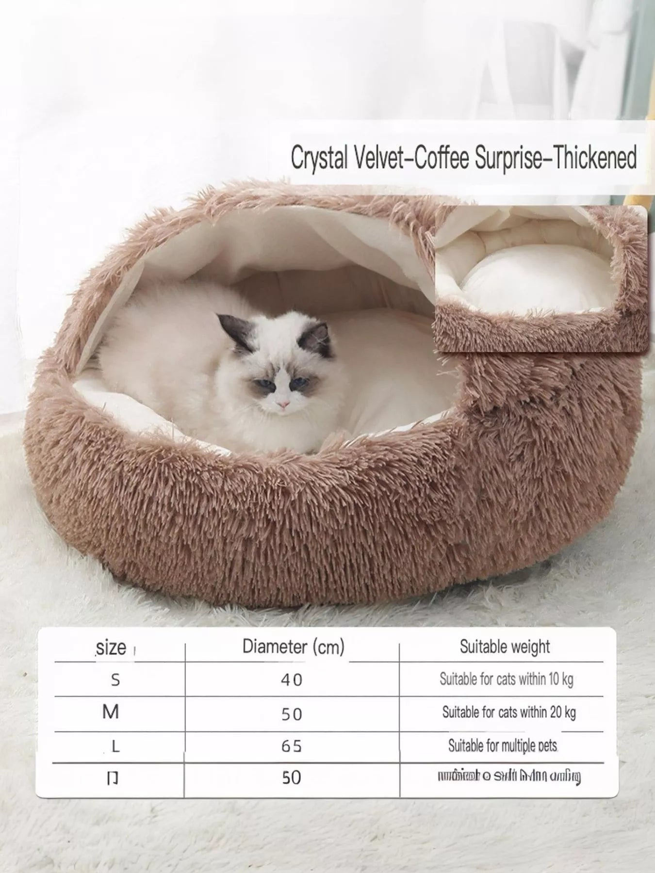 Round Plush Calming Pet Nest
