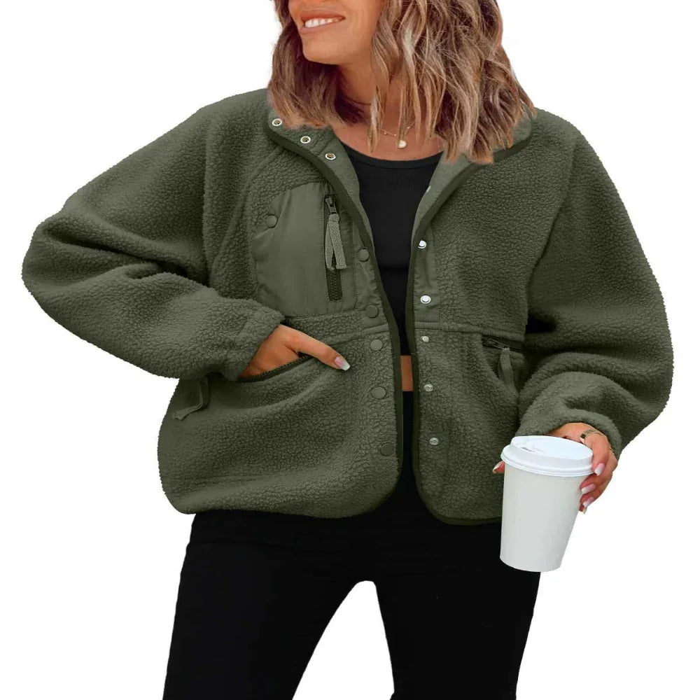 Women's Polar Fleece Sports And Leisure Sweater Jacket Top