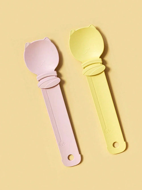 3-Piece Squeeze-Style Cat Food Dispenser Set – Long Handle Wet Food & Lickable Treat Spoon for Cats