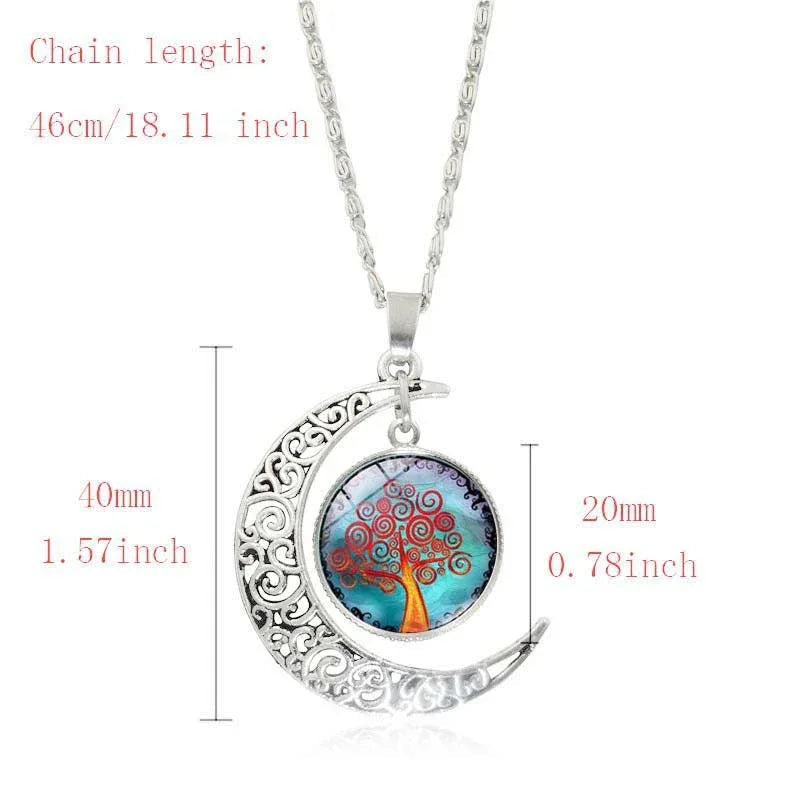 Tree of Life Time Gemstone Earrings Bracelet Jewelry Necklace Set