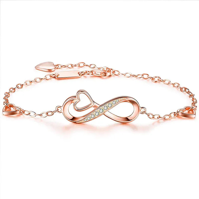 Inlaid 8 Heart-Shaped Bracelet
