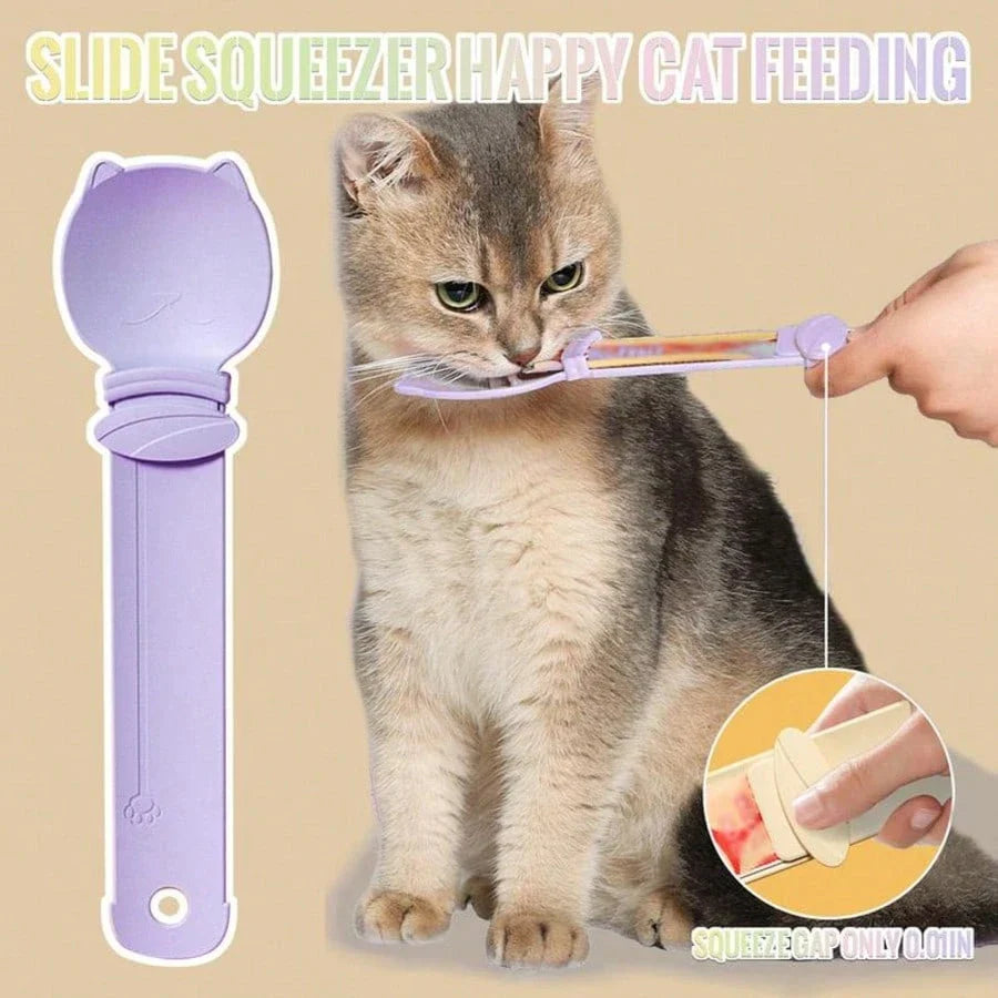 4-Piece Cat Treat Squeeze Spoon Set – Multifunctional Wet Food & Purée Dispenser for Lickable Treats