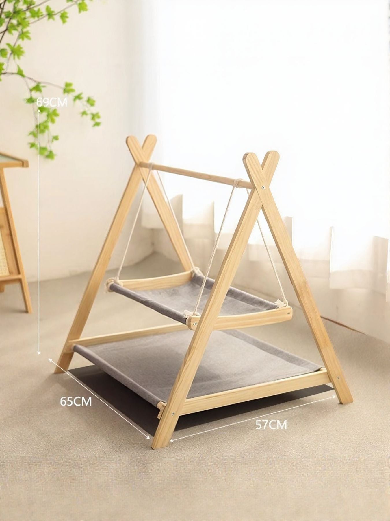 Wooden Triangle Cat Hammock