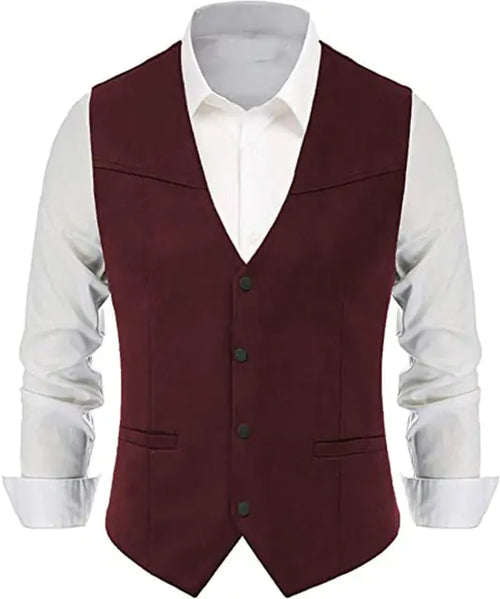 Classic Western Denim Groom Vest