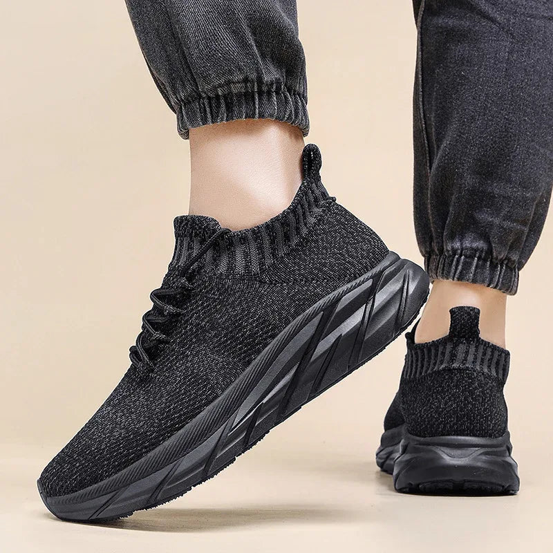 Men's Plus Size Flyknit Height Increasing Leisure Sneakers