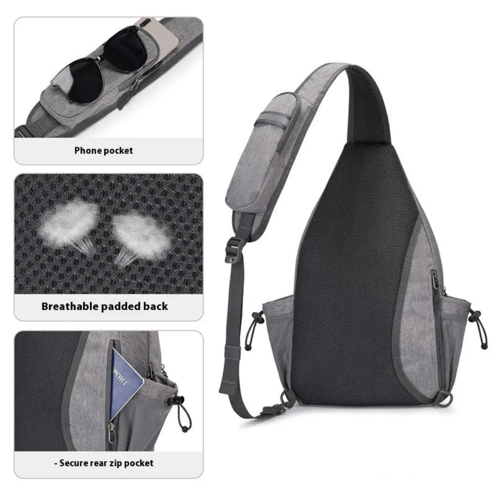 Oxford Cloth Men's And Women's Chest Bag Adult Crossbody Large Capacity Tennis Racket Bag