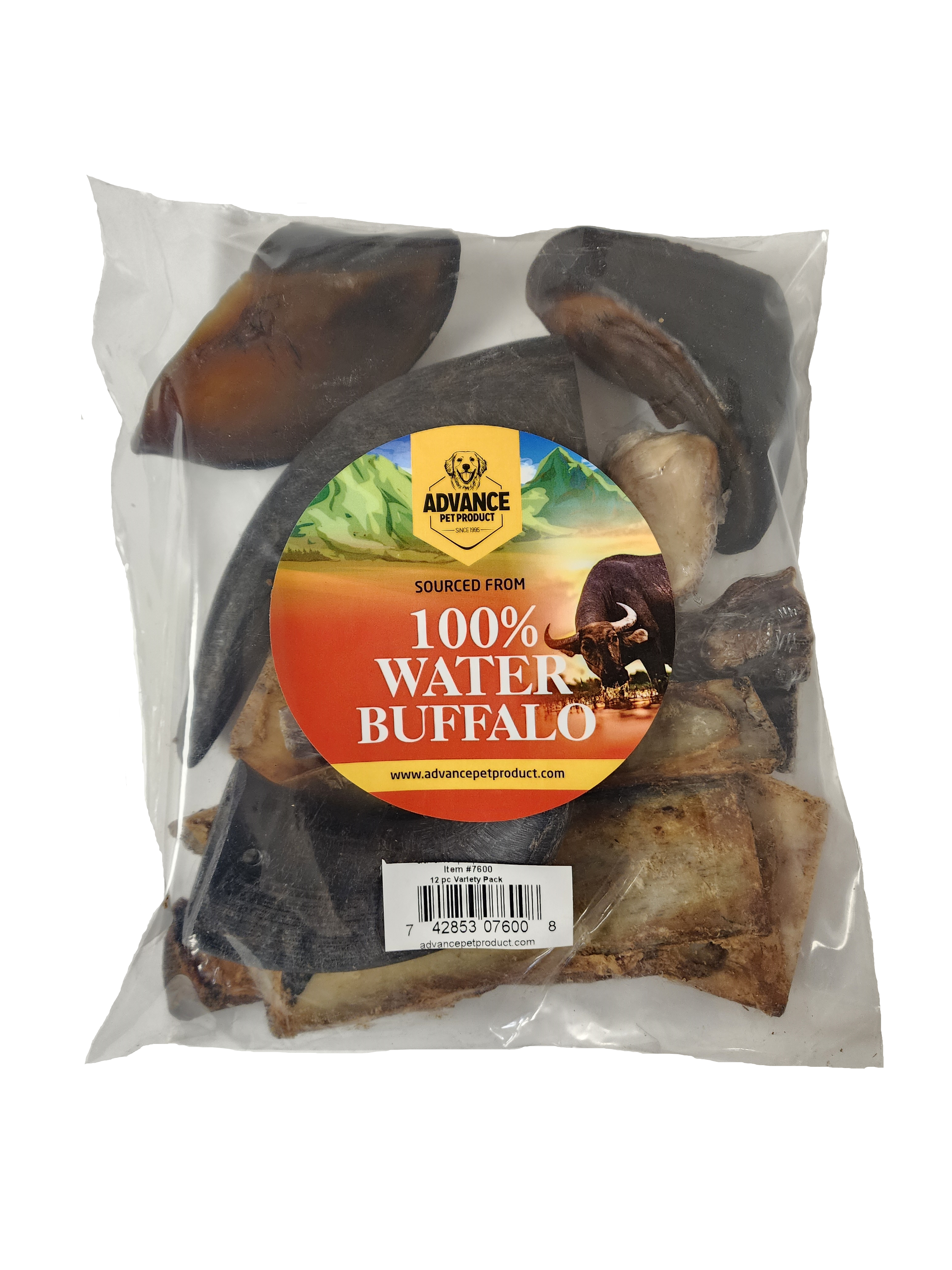 All-Natural Water Buffalo Dog Treat Pack – 12-Piece Grass-Fed, Hormone-Free Chews | Horns, Kneecaps, Rib Bones, Tails & Hooves