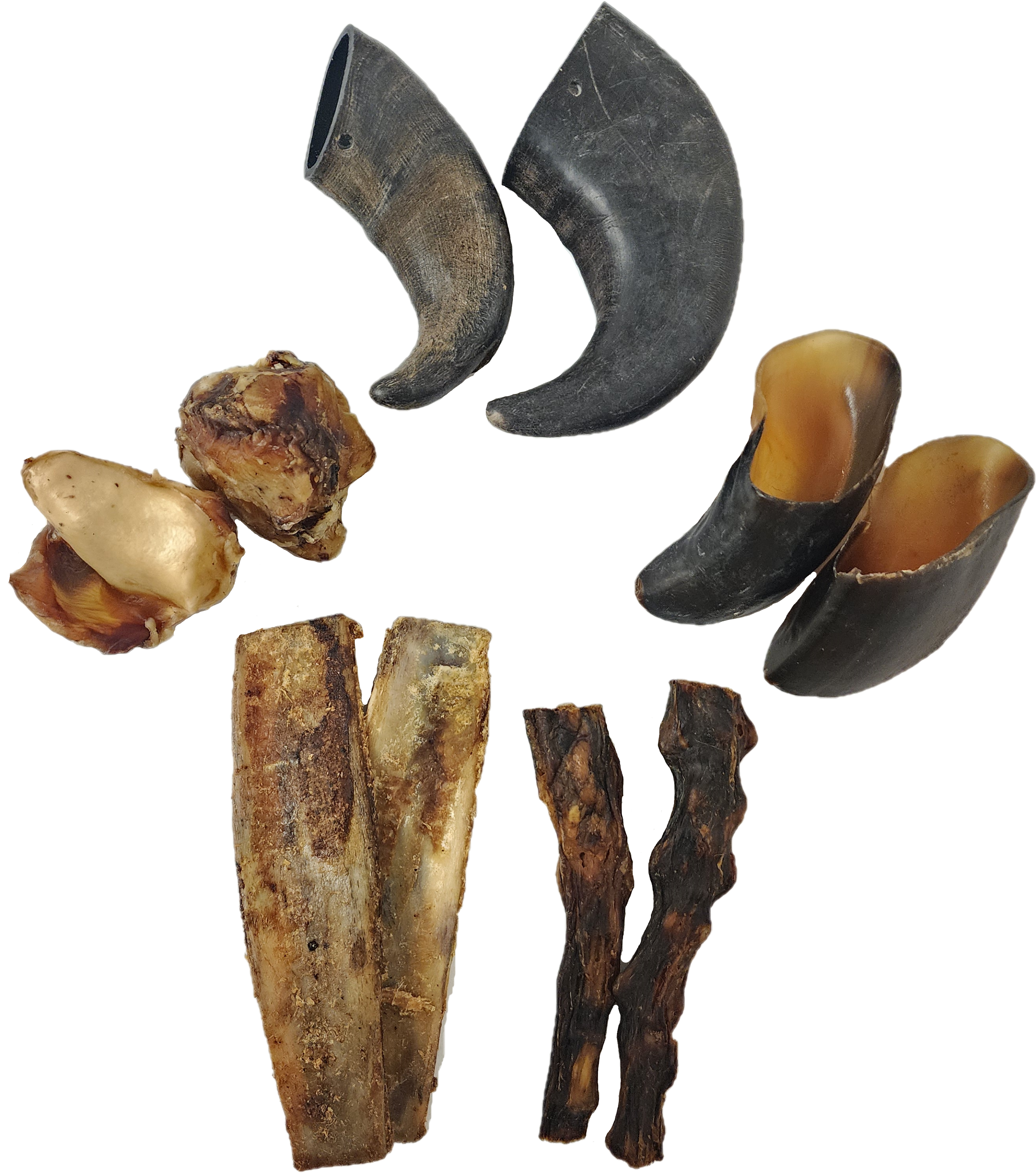 All-Natural Water Buffalo Dog Treat Pack – 12-Piece Grass-Fed, Hormone-Free Chews | Horns, Kneecaps, Rib Bones, Tails & Hooves