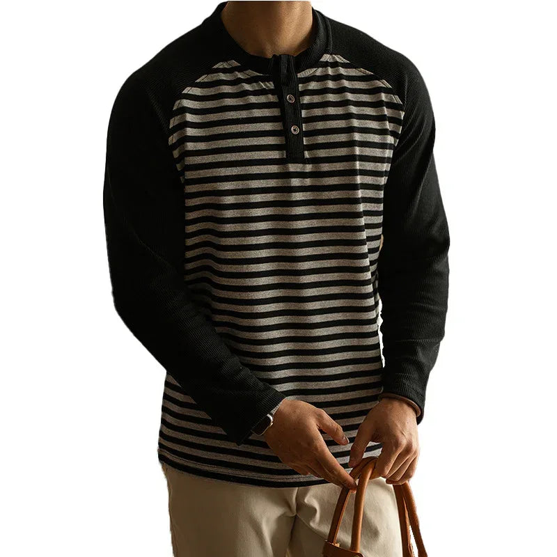 Men's Spring Leisure Loose Long Sleeve Shirt Men
