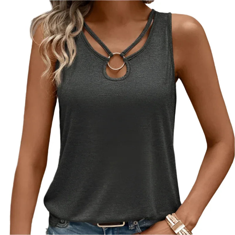 Women's Solid Color Simple Daily Wear Sleeveless Tank Top