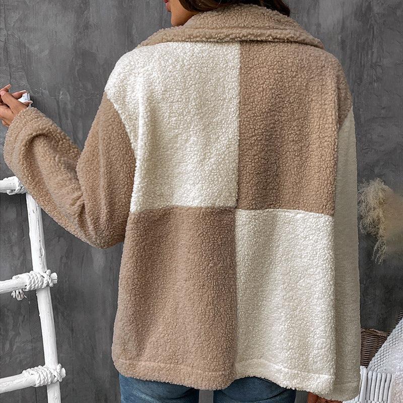 Thickened Assorted Color Single-Breasted Lapel Casual Jacket For Women