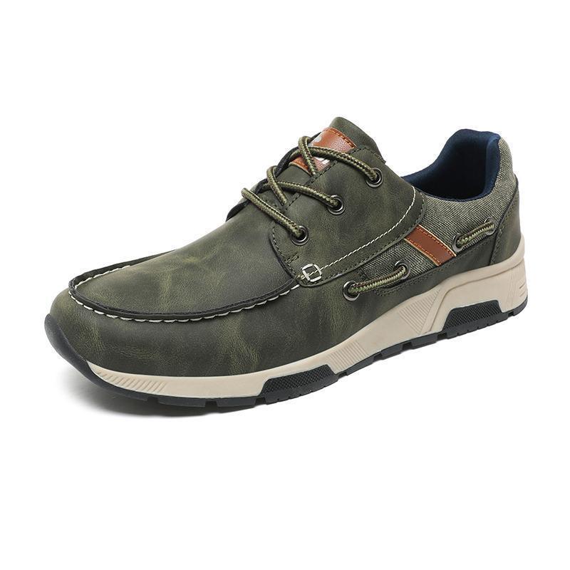 Leather Breathable Sneakers Men's Plus Size Casual Commuter Shoes