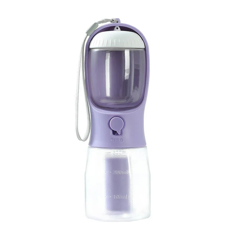 Dog Water Cup Drinking Food Garbage Bags Compartment Three-In-One Portable Small Multi-Functional Pet Water Bottle