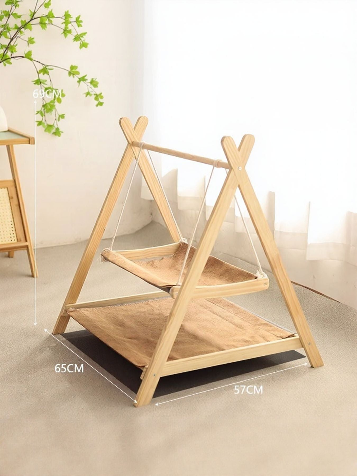 Wooden Triangle Cat Hammock