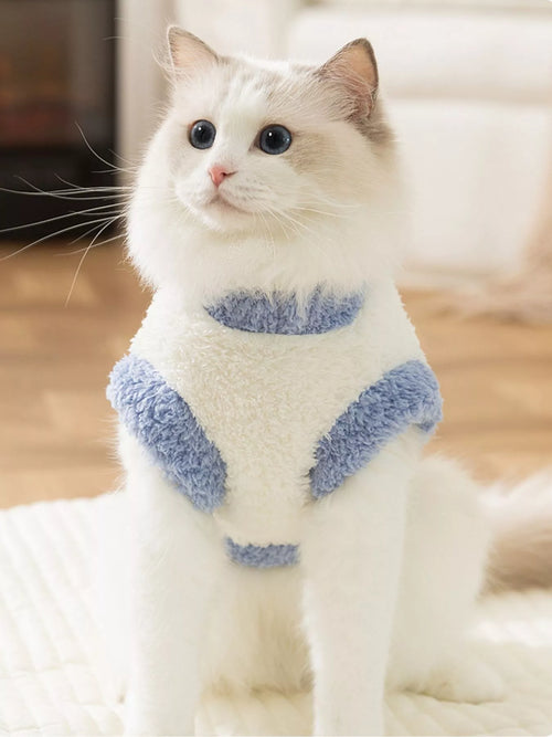 Cozy Plush Pet Sweater with Cute Patch