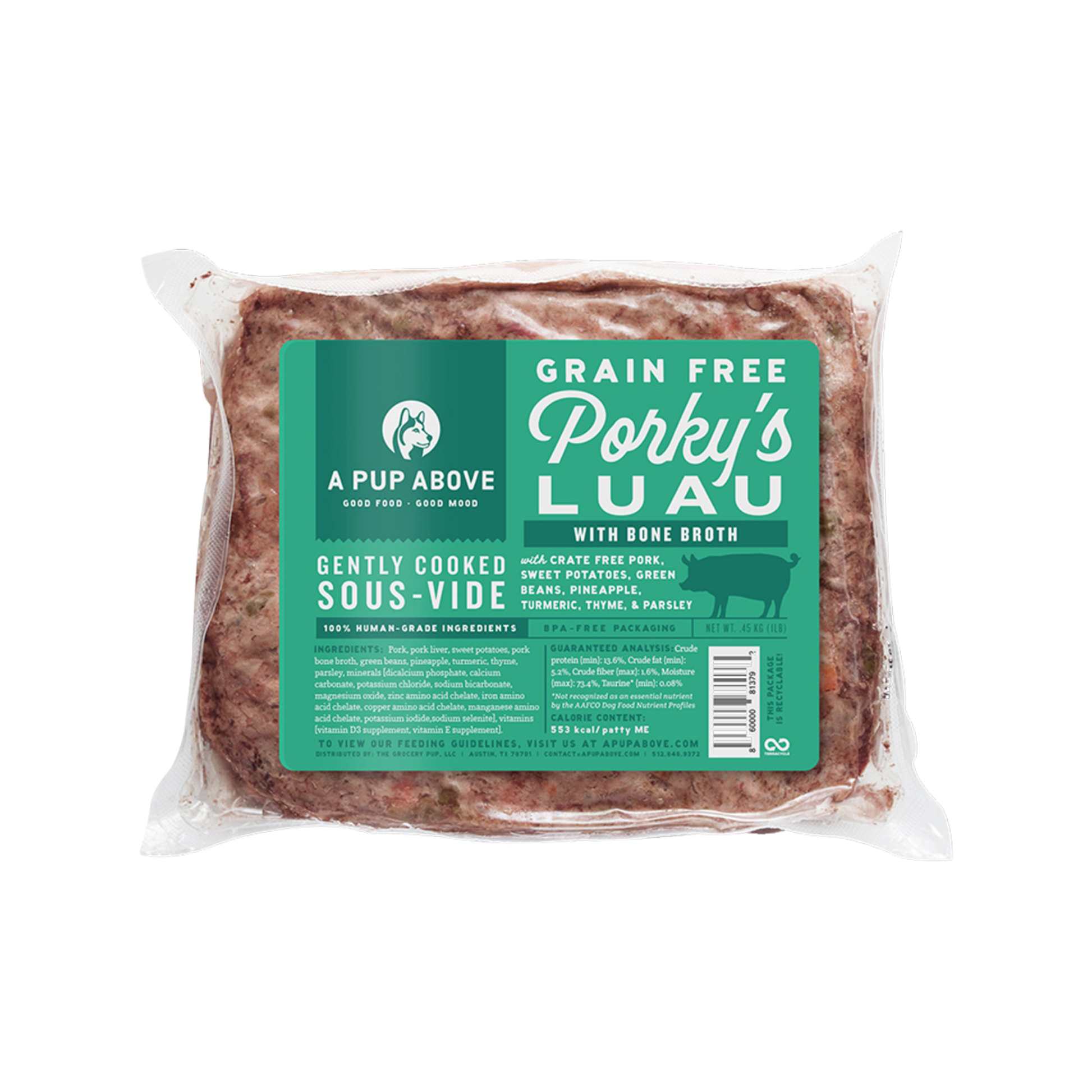 A Pup Above Porky's Luau Gently Cooked Dog Food