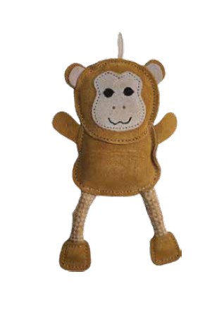 Milly Monkey Plush Dog Toy – Squeaky, Durable, Soft Chew Toy | Cute Moose Design for Small to Medium Dogs