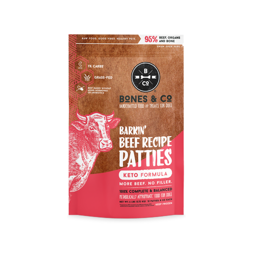 Bones & Co. Barkin' Beef Recipe Frozen Raw Dog Food