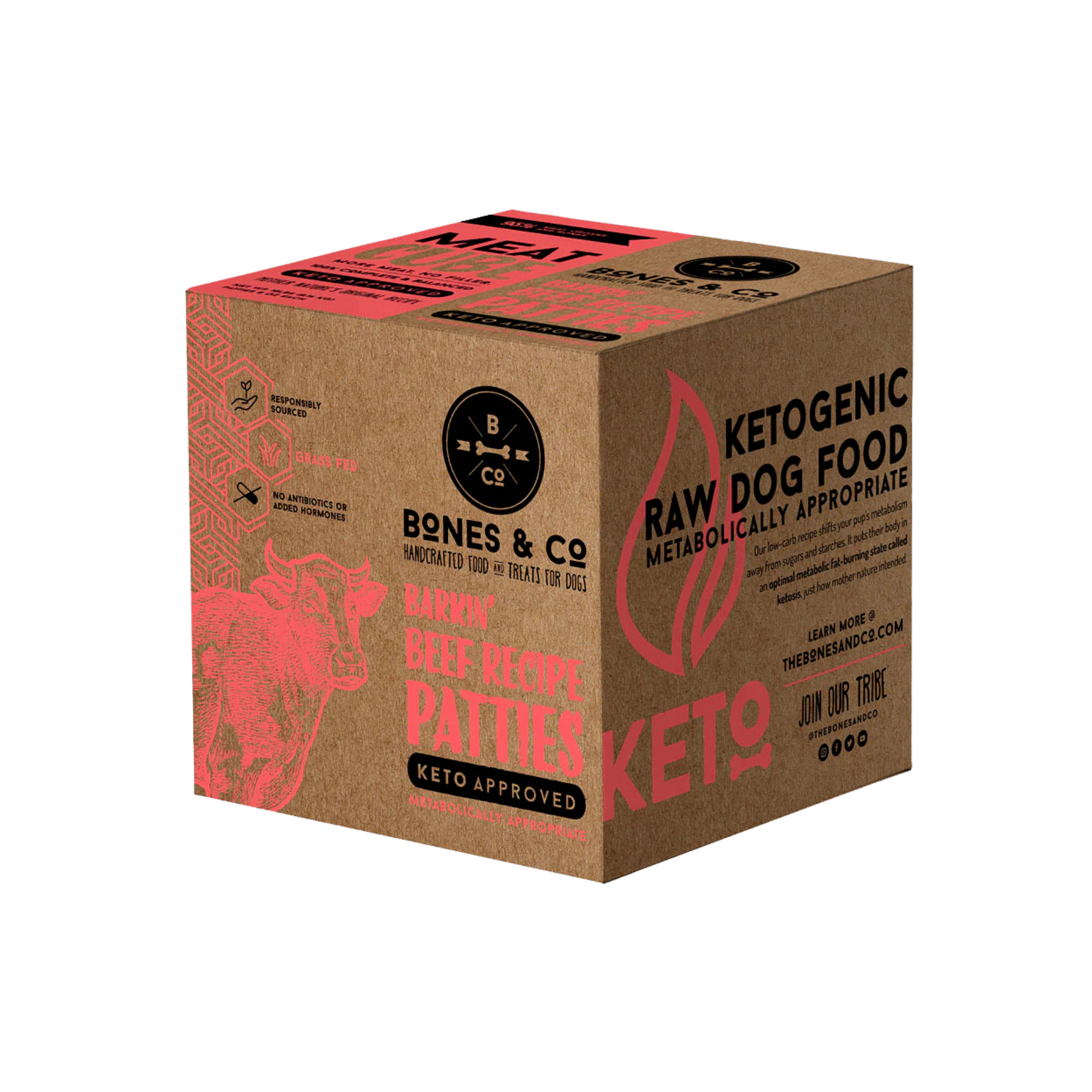 Bones & Co. Barkin' Beef Recipe Frozen Raw Dog Food