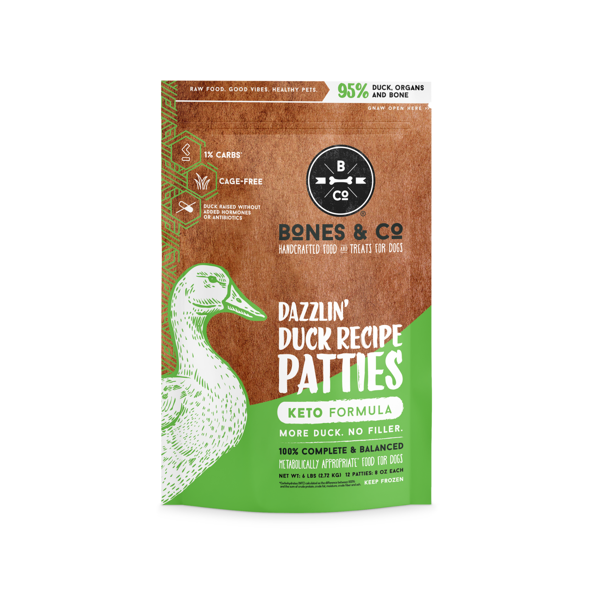Bones & Co. Dazzlin' Duck Recipe Frozen Raw Dog Food