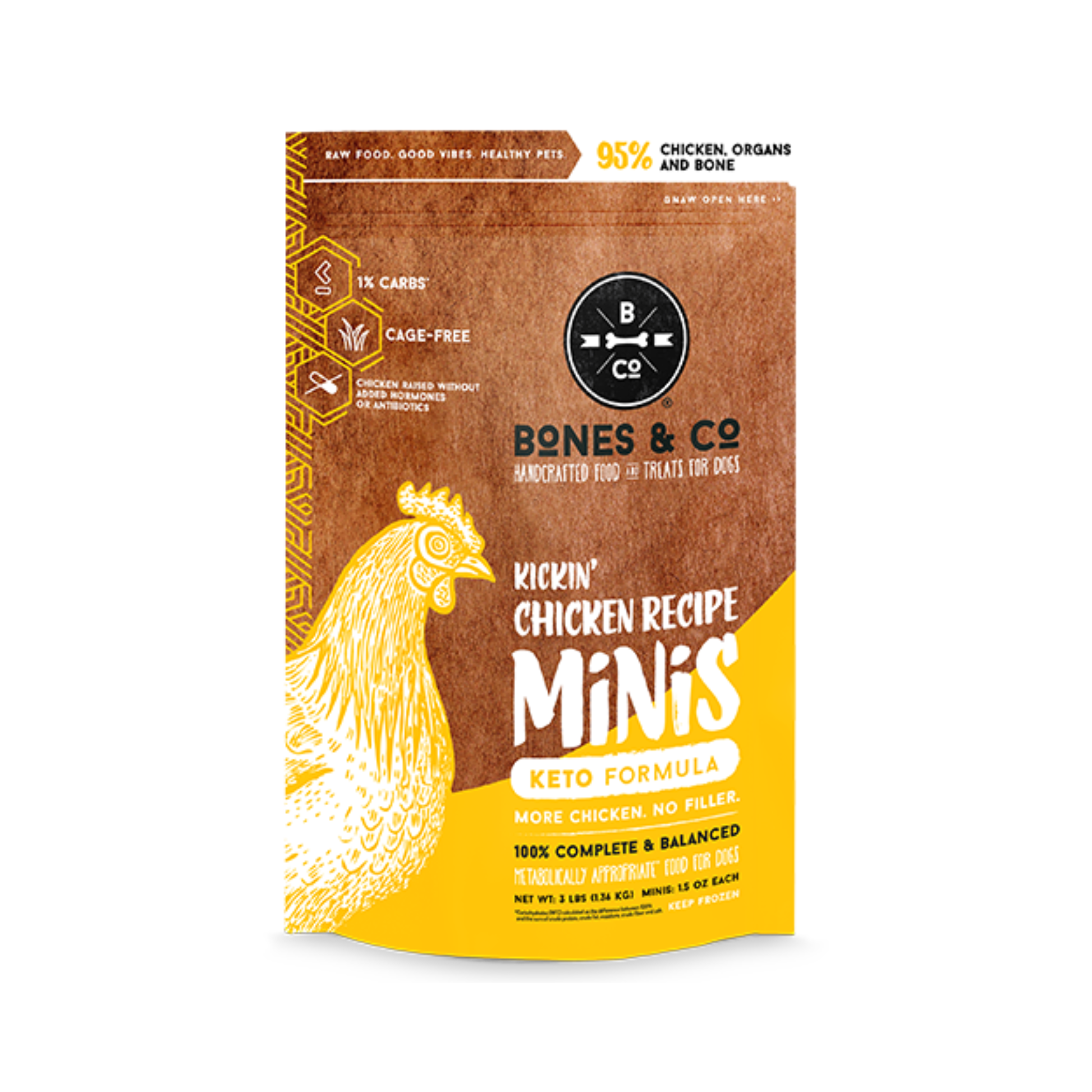 Bones & Co. Kickin' Chicken Recipe Frozen Raw Dog Food