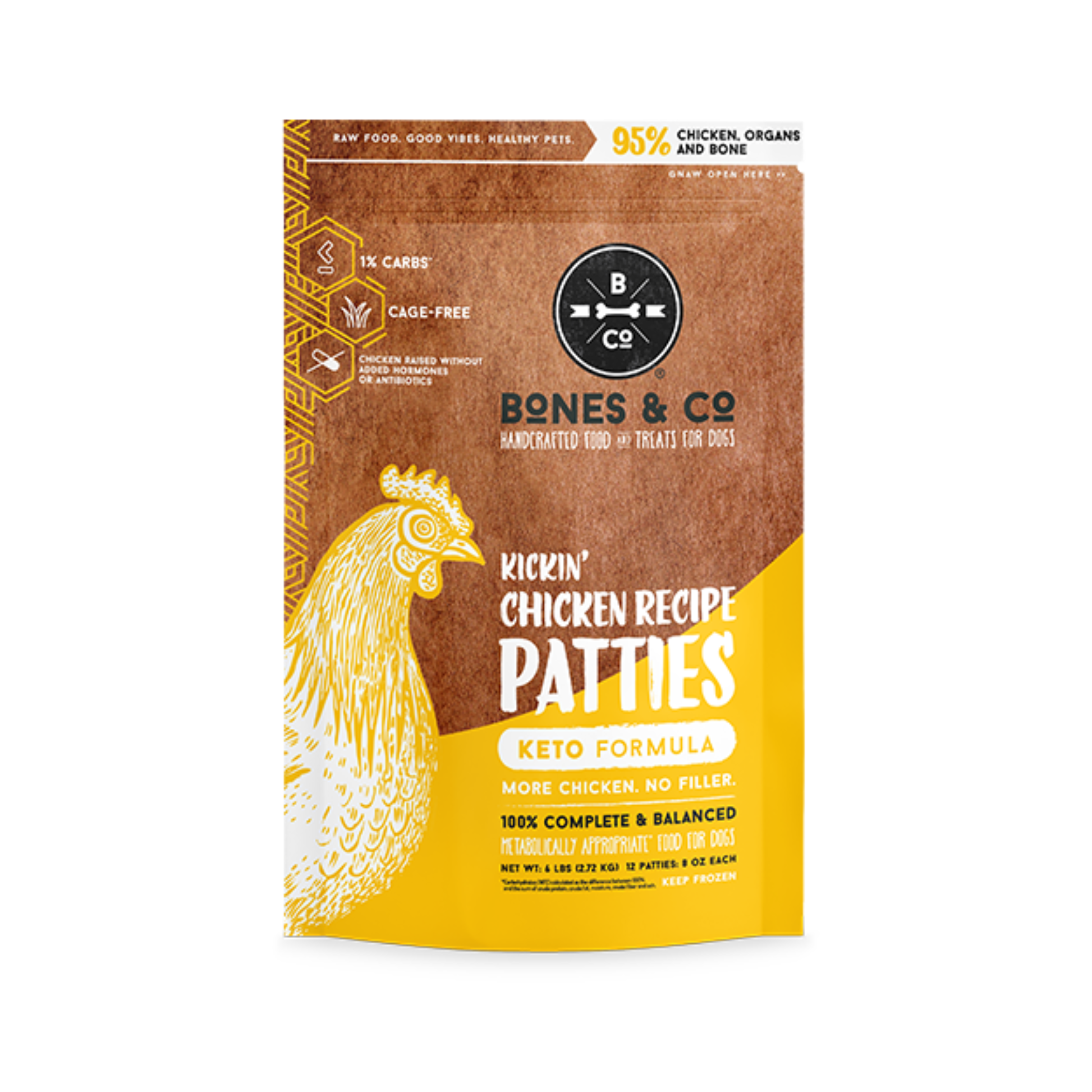 Bones & Co. Kickin' Chicken Recipe Frozen Raw Dog Food