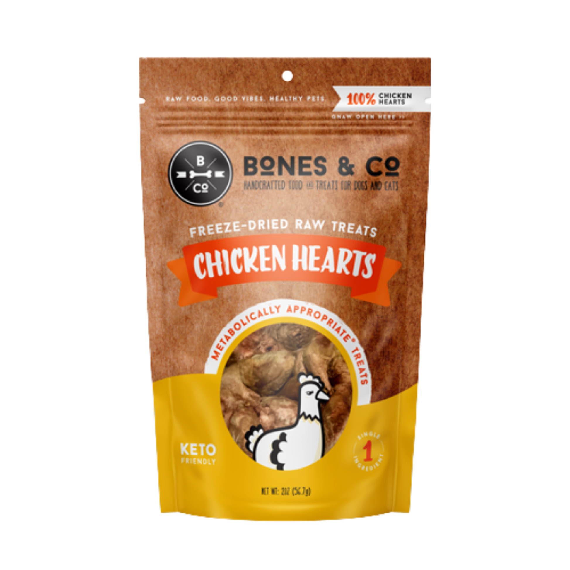 Bones & Co. Freeze Dried Chicken Hearts Dog & Cat Treats