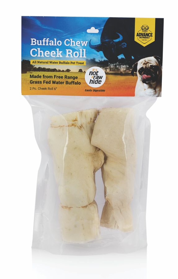 Natural Water Buffalo Cheek Roll Dog Treat – Grass-Fed, High Protein, Omega 3, Collagen, Iron, Gluten-Free, GMO-Free
