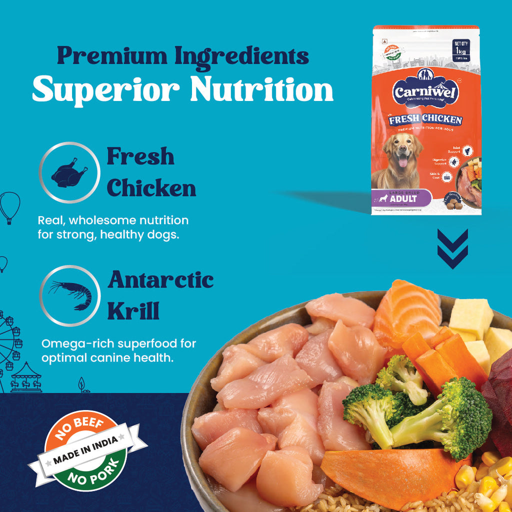 Carniwel with Fresh Chicken, Dry Dog Food for Large Breed, Adult x 2