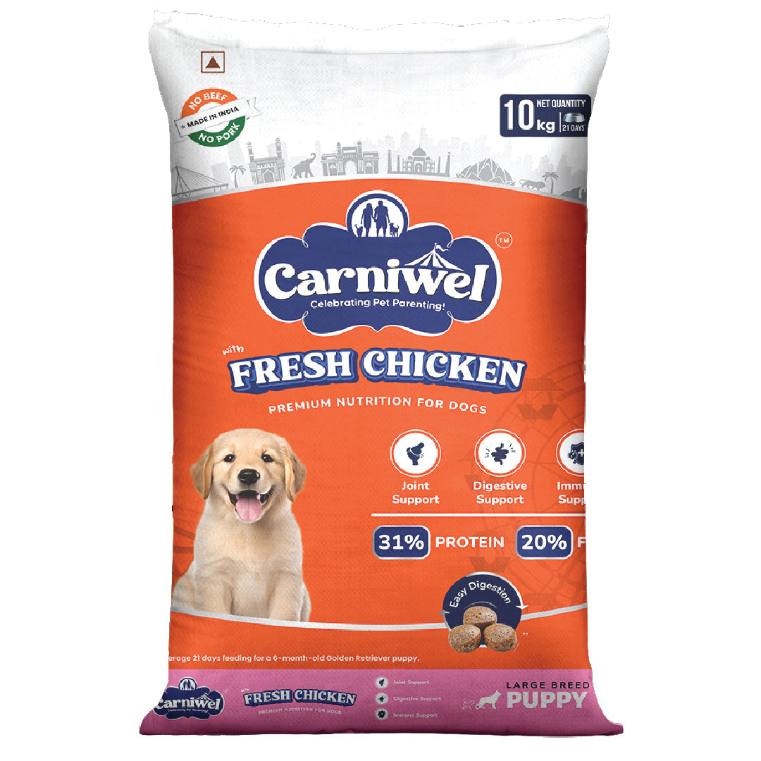 Carniwel with Fresh Chicken, Dry Dog Food for Large Breed, Puppy x 2