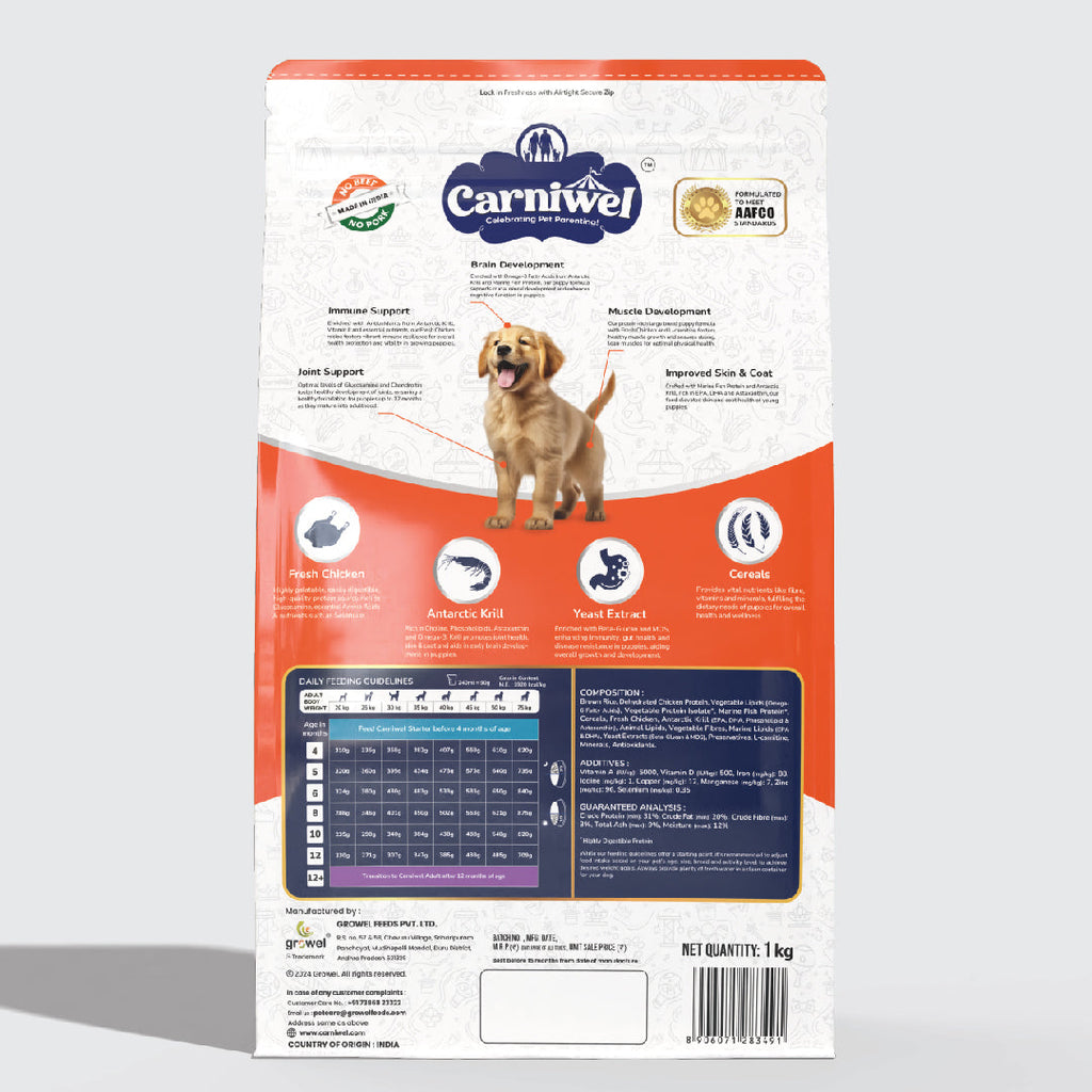 Carniwel with Fresh Chicken, Dry Dog Food for Large Breed, Puppy x 2