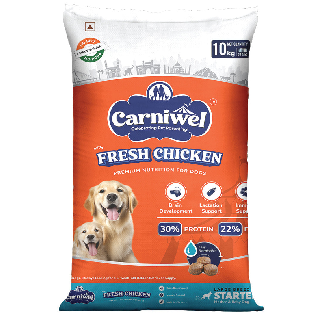 Carniwel with Fresh Chicken, Dry Dog Food for Large Breed, Starter x 2