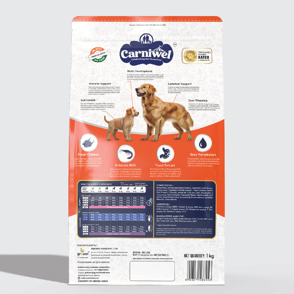 Carniwel with Fresh Chicken, Dry Dog Food for Large Breed, Starter x 2