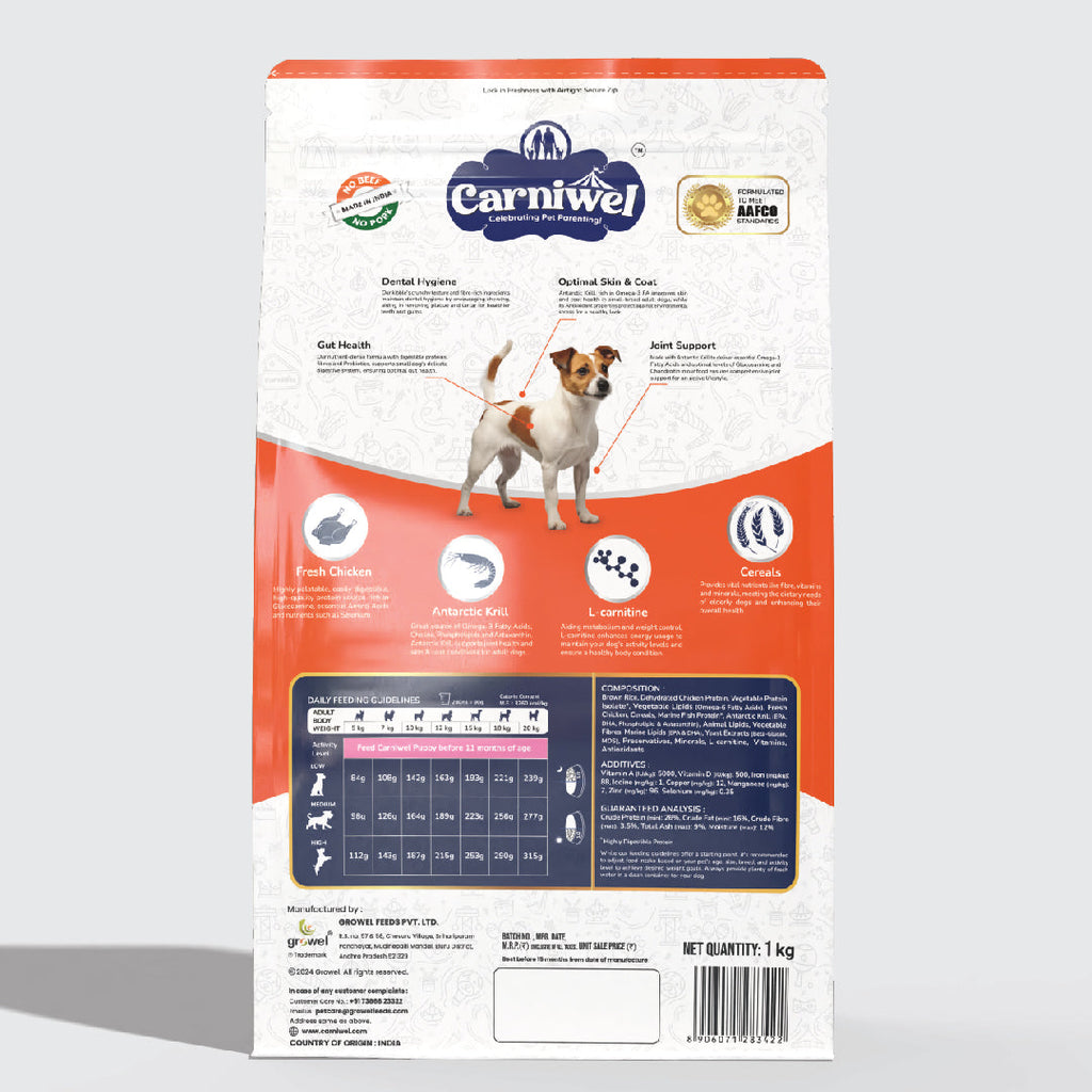 Carniwel with Fresh Chicken, Dry Dog Food for Small Breed, Adult x 2