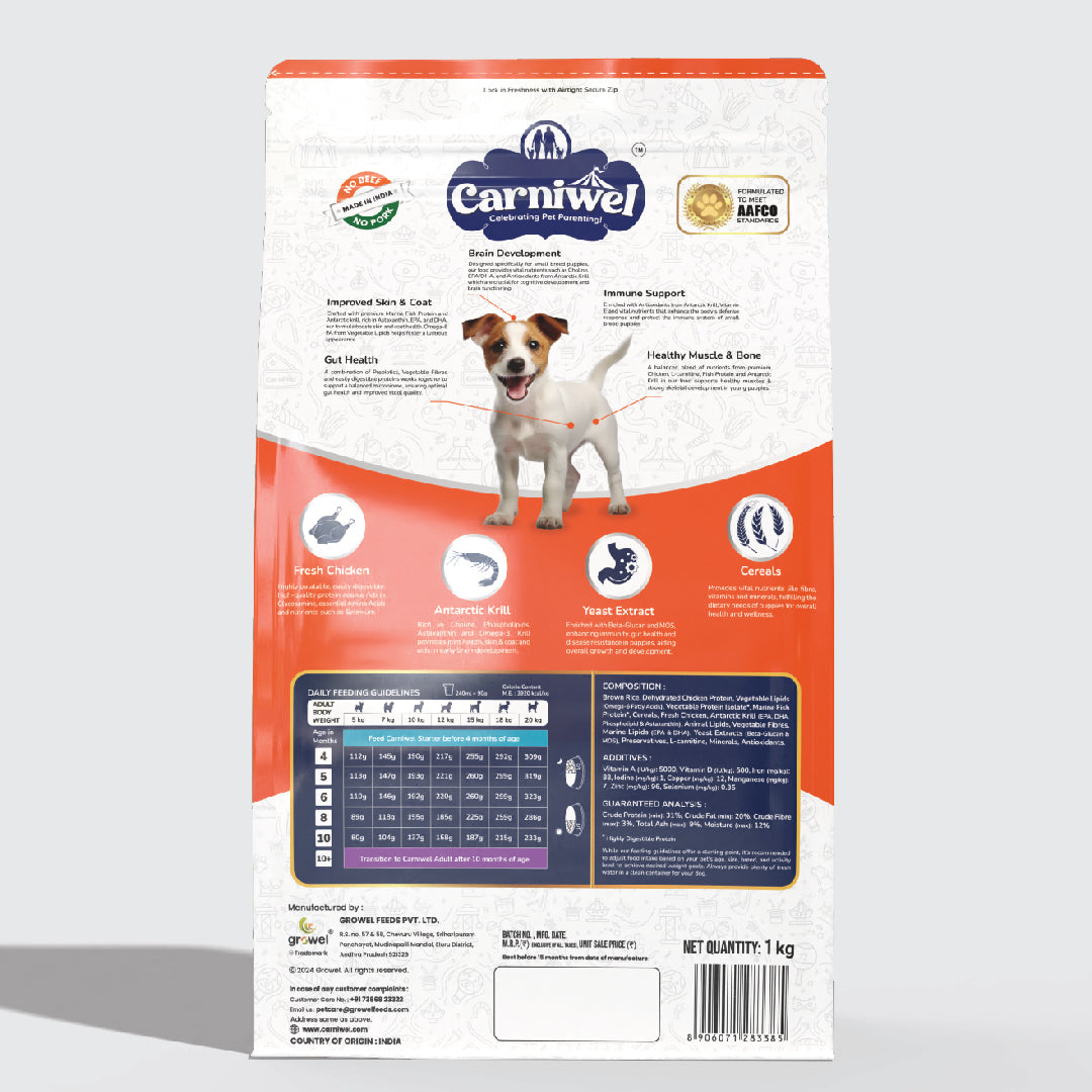 Carniwel with Fresh Chicken, Dry Dog Food for Small Breed, Puppy x 2