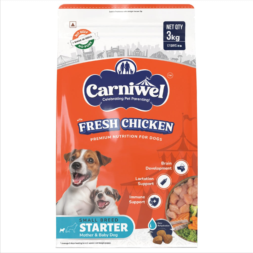 Carniwel with Fresh Chicken, Dry Dog Food for Small Breed, Starter x 2