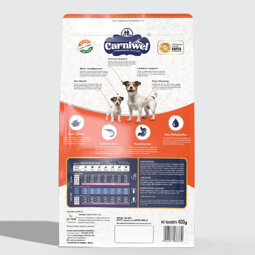 Carniwel with Fresh Chicken, Dry Dog Food for Small Breed, Starter x 2