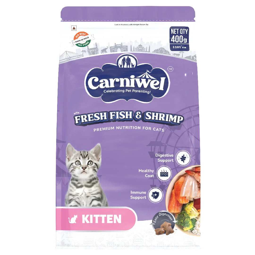 Carniwel Ocean Fish & Krill and Fresh Fish & Shrimp Kitten Food (Pack of 2)