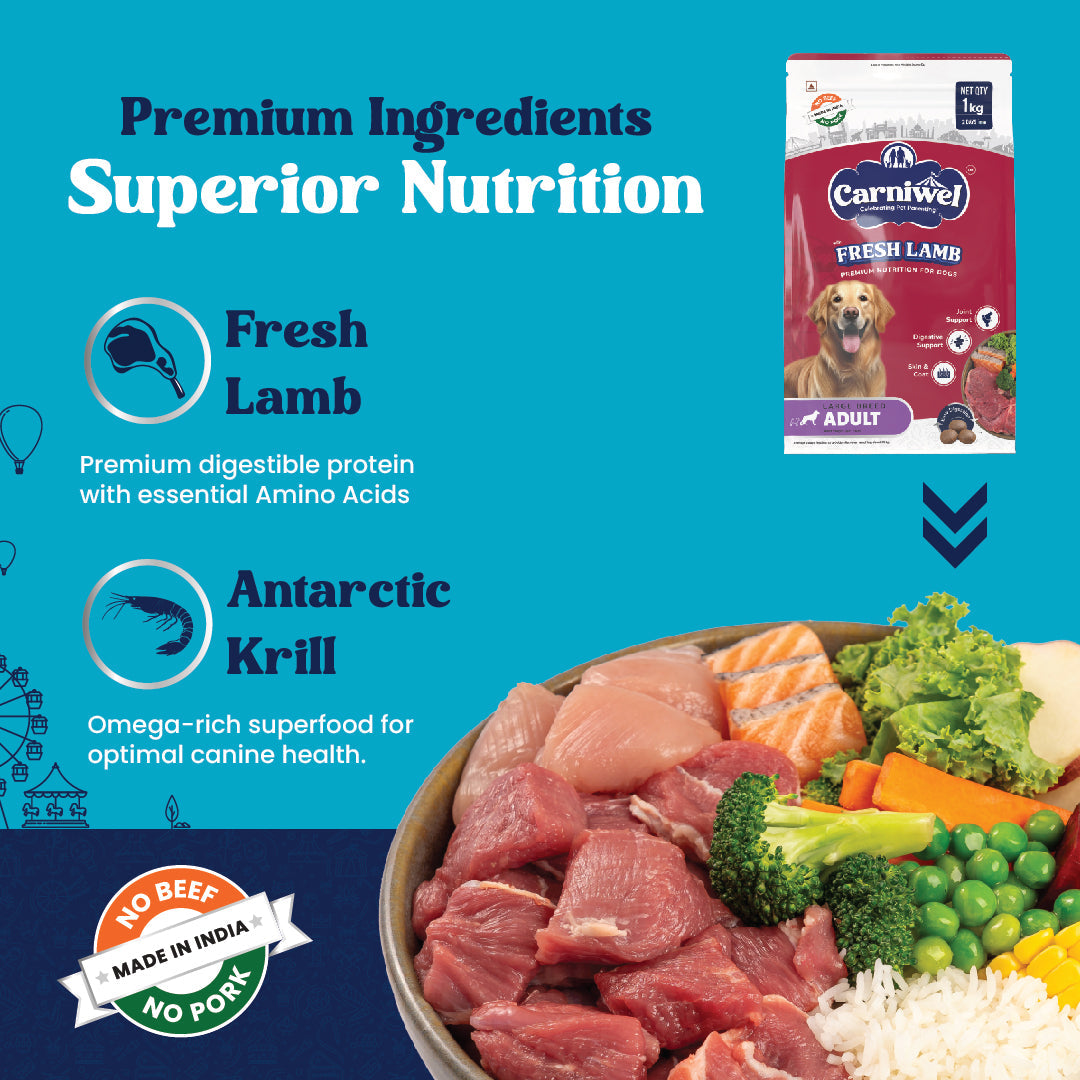 Carniwel with Fresh Lamb, Dry Dog Food for Large Breed, Adult x 2