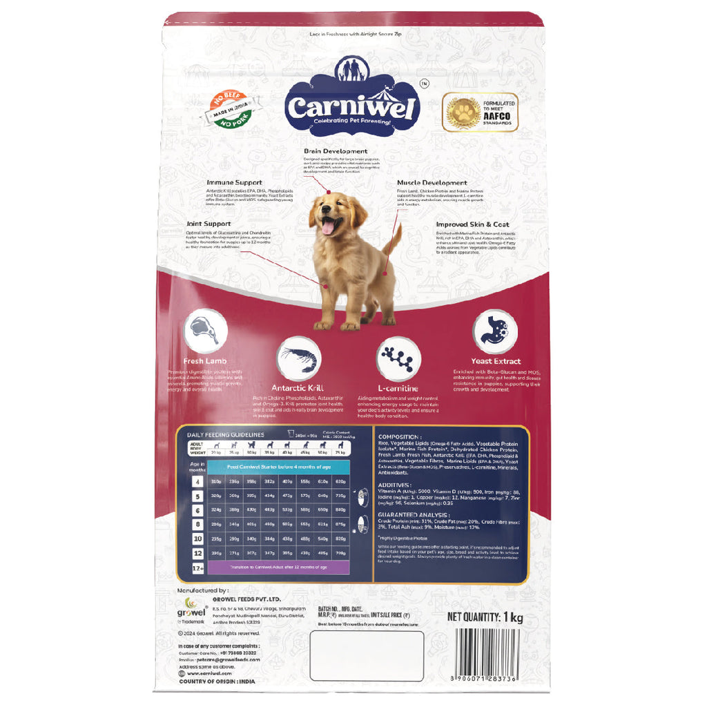 Carniwel with Fresh Lamb, Dry Dog Food for Large Breed, Puppy x 2