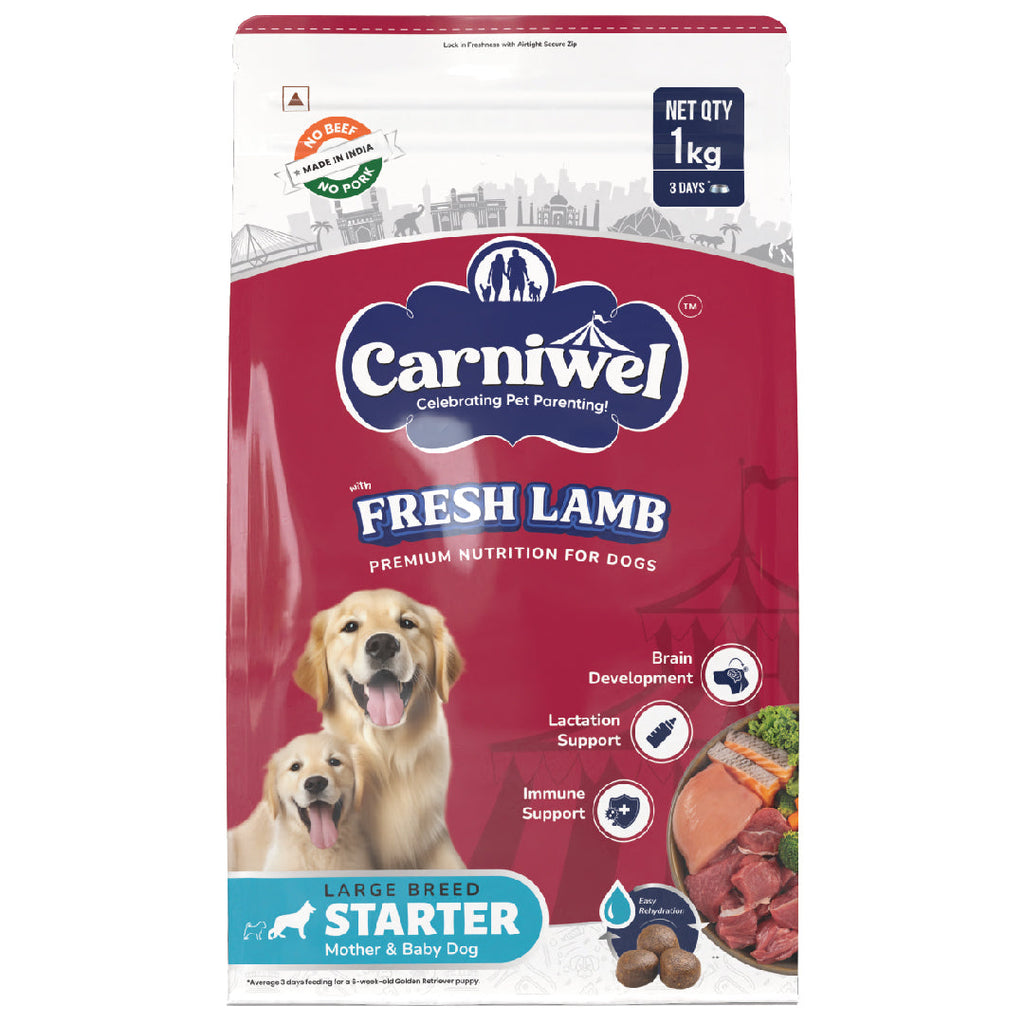Carniwel with Fresh Lamb, Dry Dog Food for Large Breed, Starter x 2